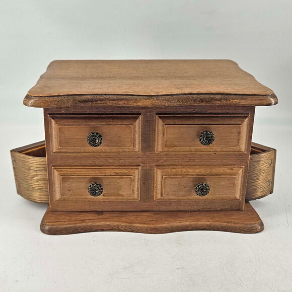 Vintage Wood French Provincial style Jewelry Box w secret compartments - Picture 2 of 7